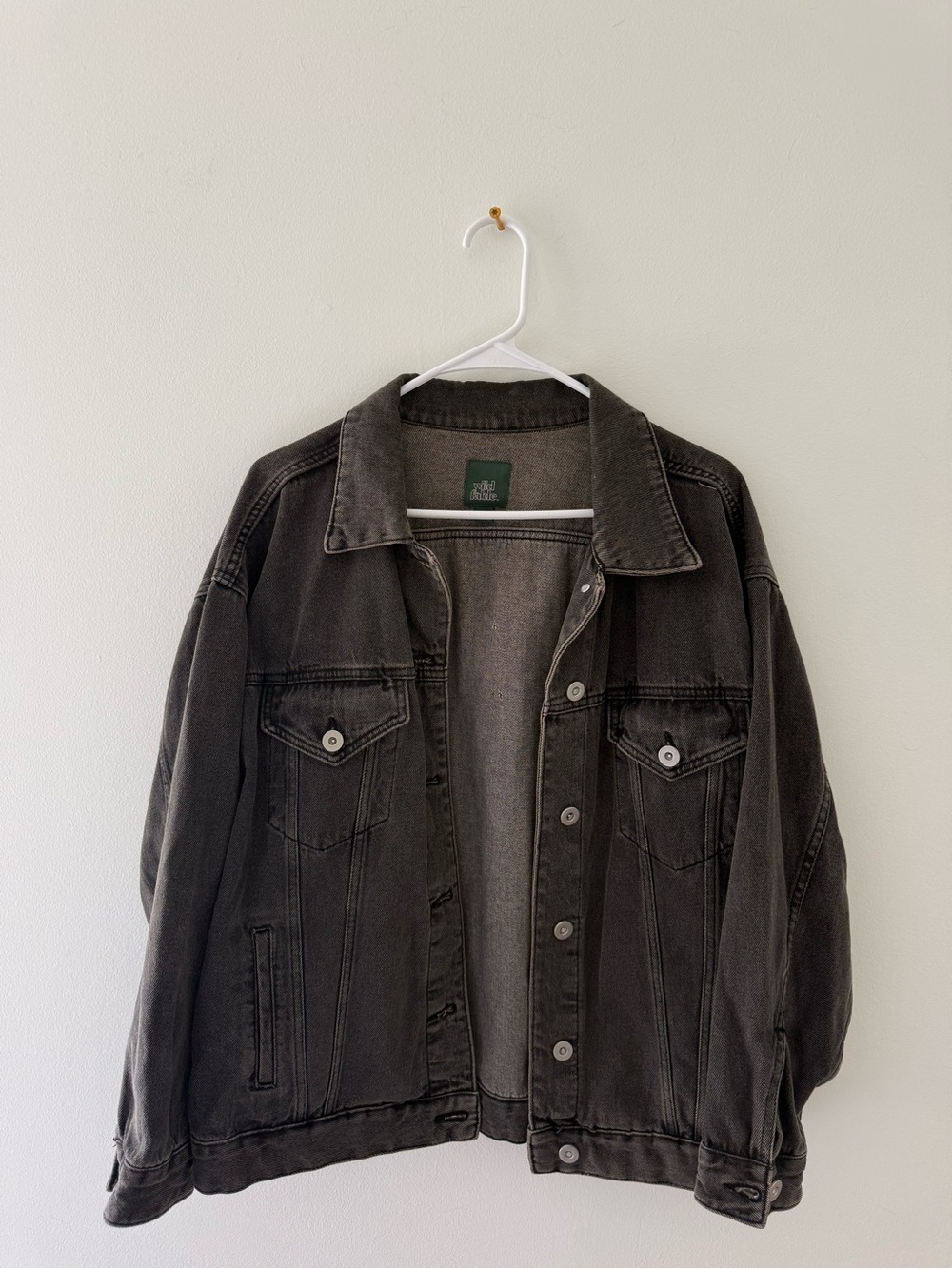 Wild Fable Oversized Black Denim Jacket - Size Small